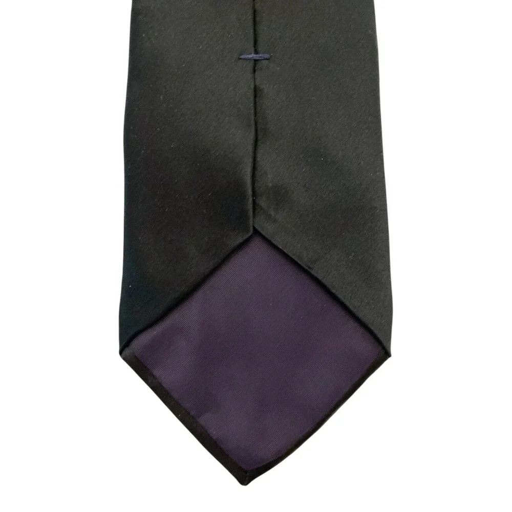 Vintage Savile Row Men's Classic Neck Tie Black 100% Imported Silk Made In Spain